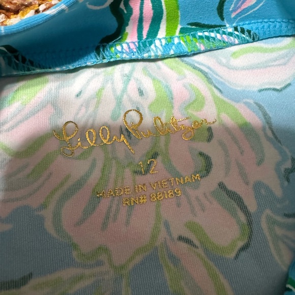 Lilly Pulitzer Long Sleeve Rash Guard Swim Top girls size 12 - Picture 2 of 2